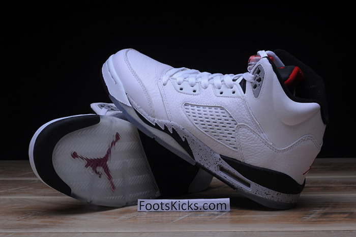 AIR JORDAN 5 RETRO "WHITE CEMENT" mens 136027-104