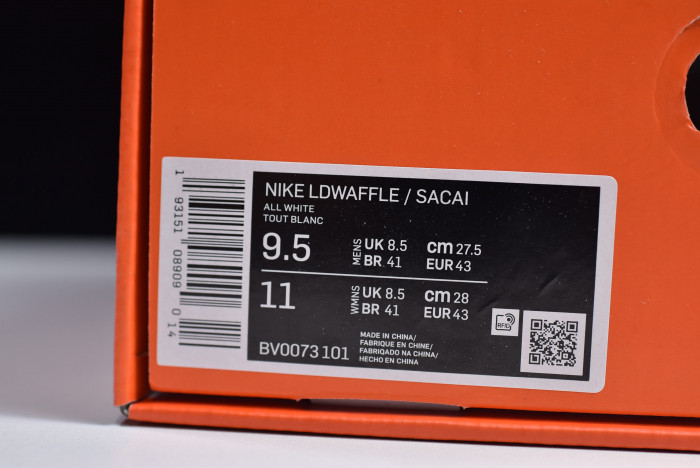 Sacai Nike LDV Waffle WHITE NYLON BV0073-101
