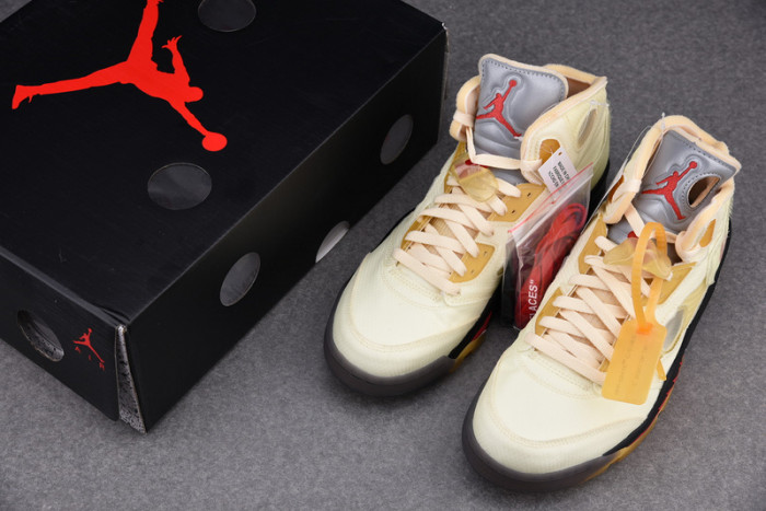 OFW Air Jordan 5 Sail Fire Red DH8565-100
