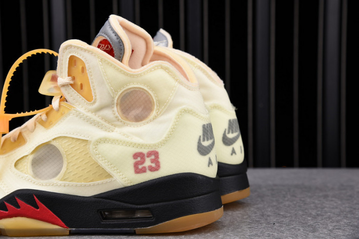 OFW Air Jordan 5 Sail Fire Red DH8565-100