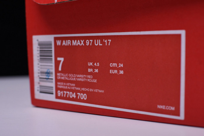 nike  AIR MAX 97 ULTRA ’17 OG “METALLIC GOLD” 918356-700
