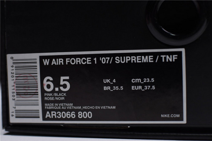 Supreme x The North Face x Nike Air Force 1  PINK AR3066-800