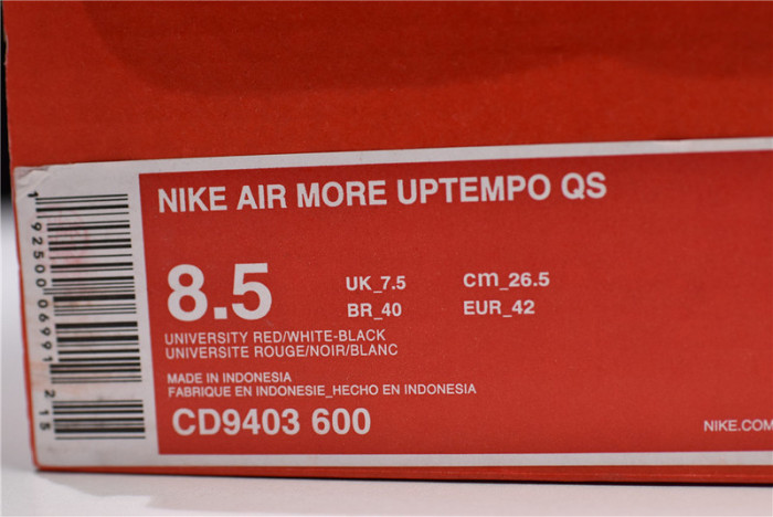 Nike Air More Uptempo University Red Black White  CD9403-600