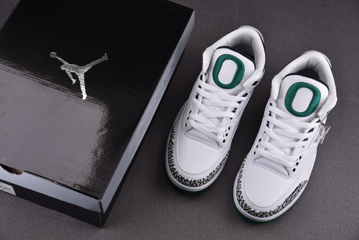 Air Jordan 3 Retro Oregon Ducks Pit Crew White 594282233