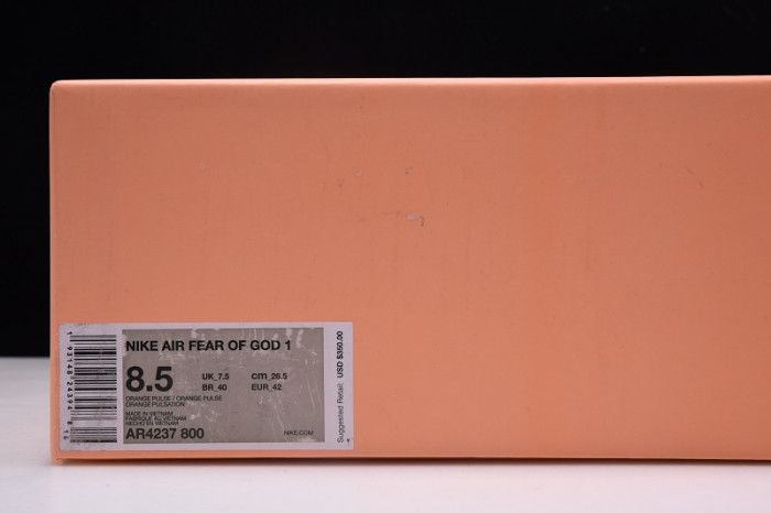 Nike Air Fear of God 1 Orange Pulse AR4237-800