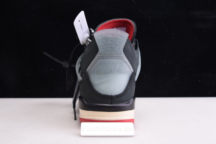 OFW x Air Jordan 4 “Bred” Black/Red CV9388-001