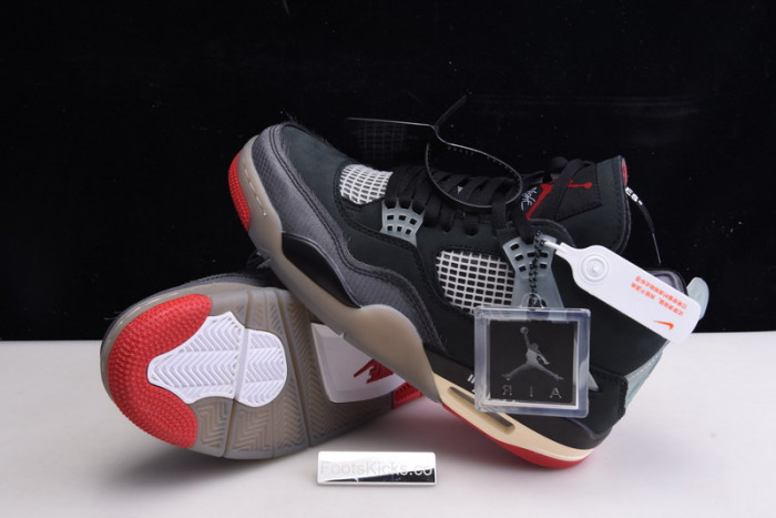 OFW x Air Jordan 4 “Bred” Black/Red CV9388-001