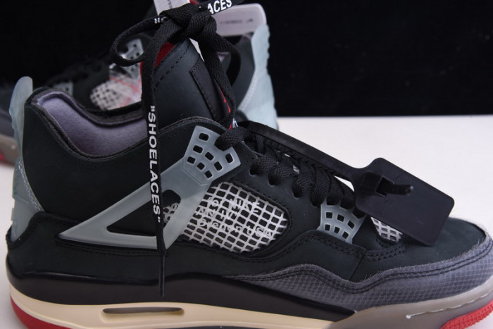OFW x Air Jordan 4 “Bred” Black/Red CV9388-001