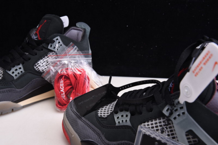 OFW x Air Jordan 4 “Bred” Black/Red CV9388-001