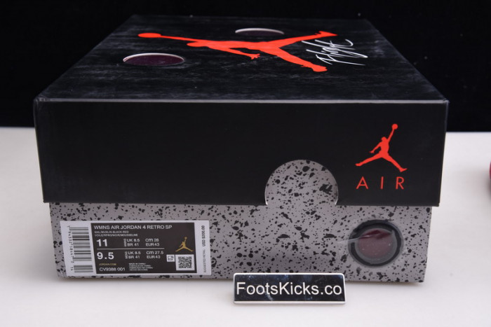 OFW x Air Jordan 4 “Bred” Black/Red CV9388-001