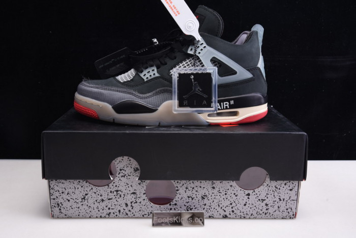 OFW x Air Jordan 4 “Bred” Black/Red CV9388-001