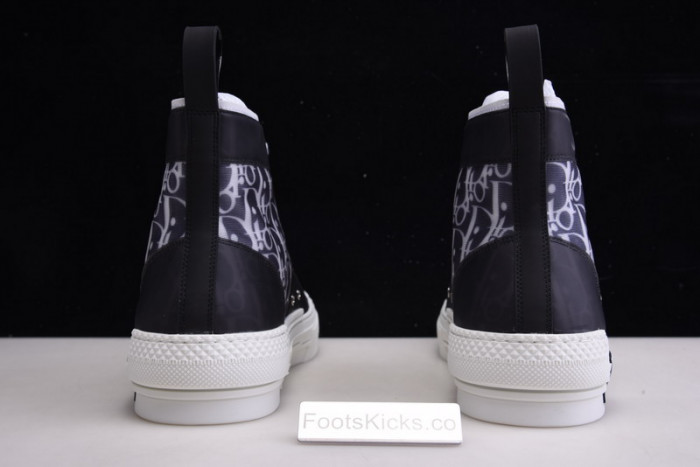 B23 Oblique High Top Sneakers black white T00480H050