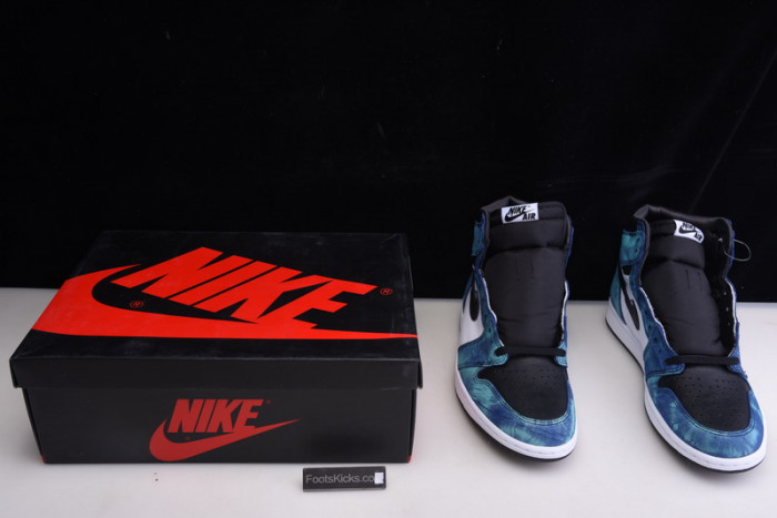 Air Jordan 1 Tie-Dye white black aurora green CD0461-100
