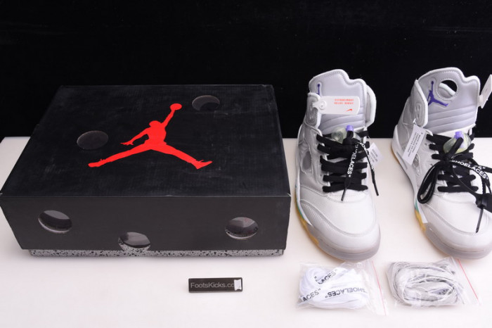 OFW Air Jordan 5 white green purple  CT8480-105