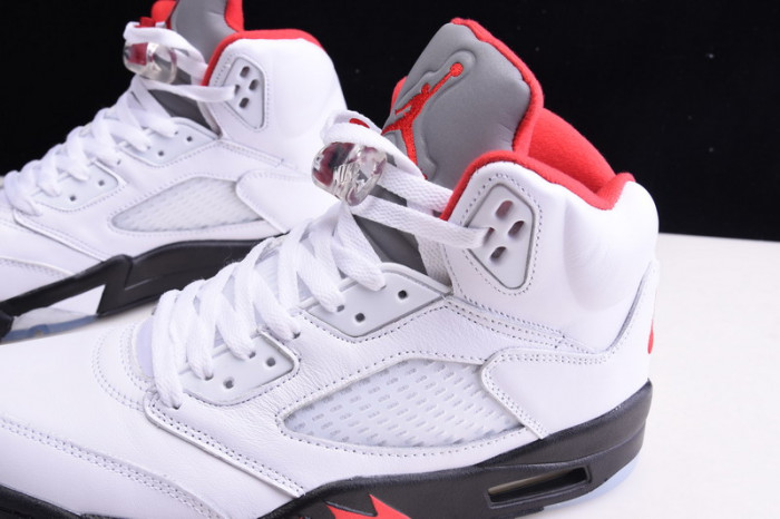 Air Jordan 5 Fire Red 2020 Silver Tongue DA1911-102
