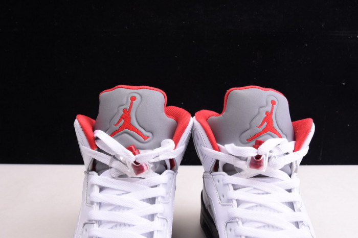 Air Jordan 5 Fire Red 2020 Silver Tongue DA1911-102