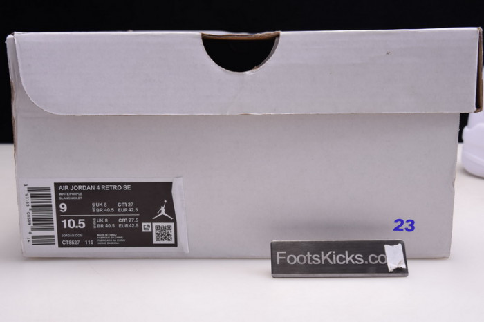 Air Jordan 4 Retro “Pure Money”  white purple CT8527-115