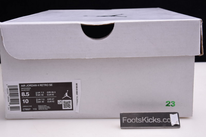 Air Jordan 4 Retro “Pure Money”  white green CT8527-113