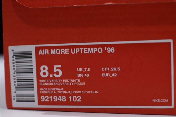 Nike Air More Uptempo ′96 White Red 921948-102