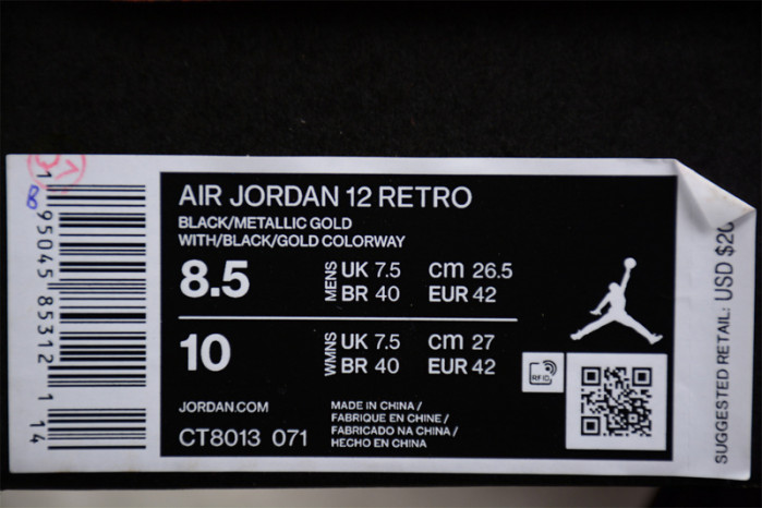 Air Jordan 12 Black Taxi CT8013-071