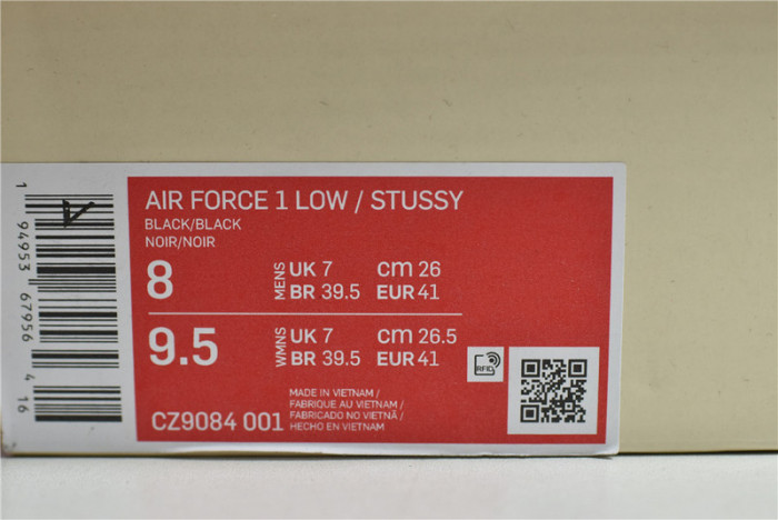 Nike Air Force 1 Low Stussy Black  CZ9084-001