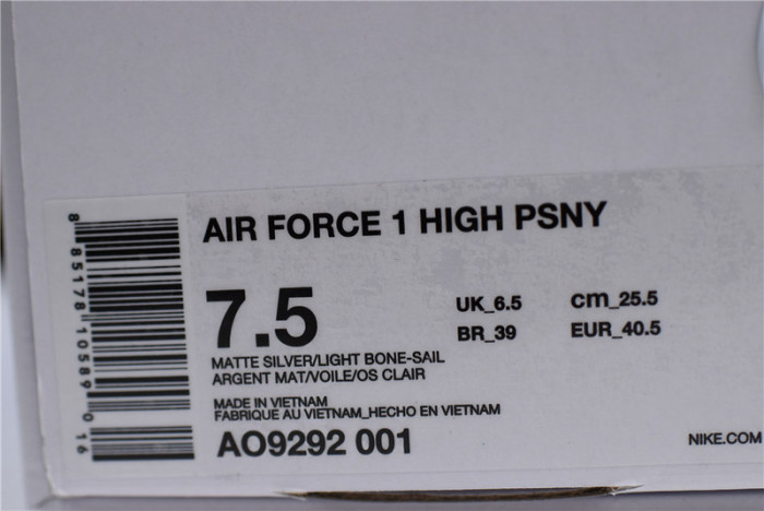 Air Force 1 High PSNY Silver Grey  AO9292-001