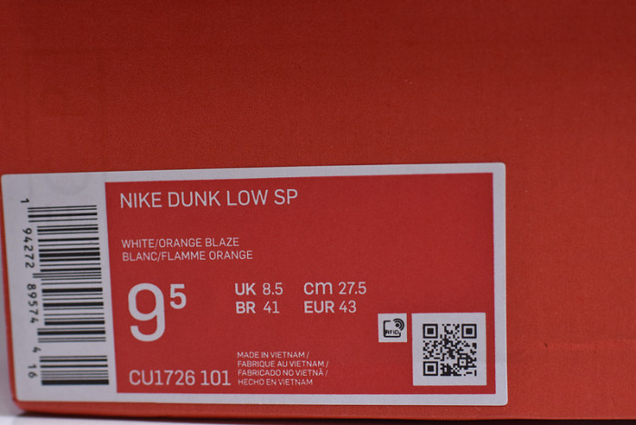 Nike dunk low sb syracuse  CU1726-101