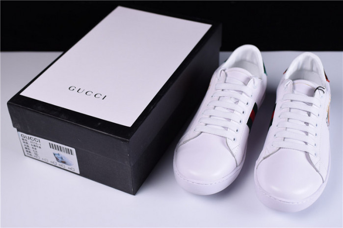GUCCI ACE EMBROIDERED LOW-TOP SNEAKER WITH GG LOGO