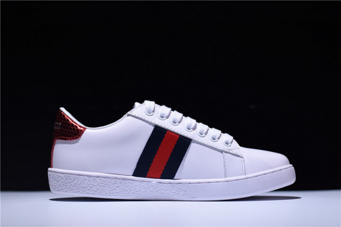 GUCCI ACE EMBROIDERED LOW-TOP SNEAKER WITH LOGO