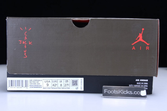 Travis Scott Air Jordan 6 Medium Olive Cactus Jack CN1084-200