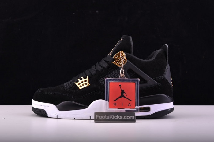 Air Jordan 4 “Royalty”  Black/Metallic Gold-White mens 308497-032