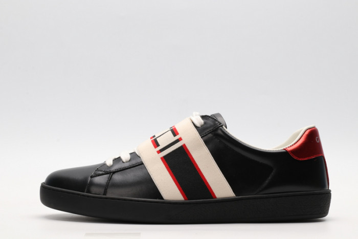 Gucci Ace Embroidered Low-Top Sneaker black
