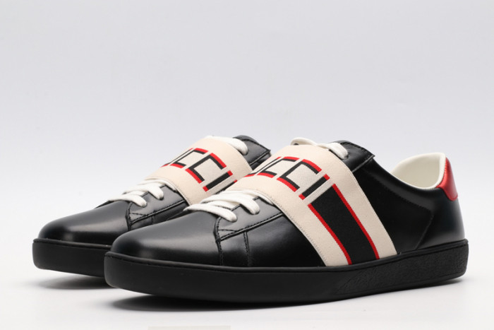 Gucci Ace Embroidered Low-Top Sneaker black