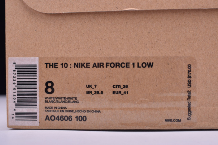 NIKE AIR FORCE 1 LOW OFW All White AO4606-100