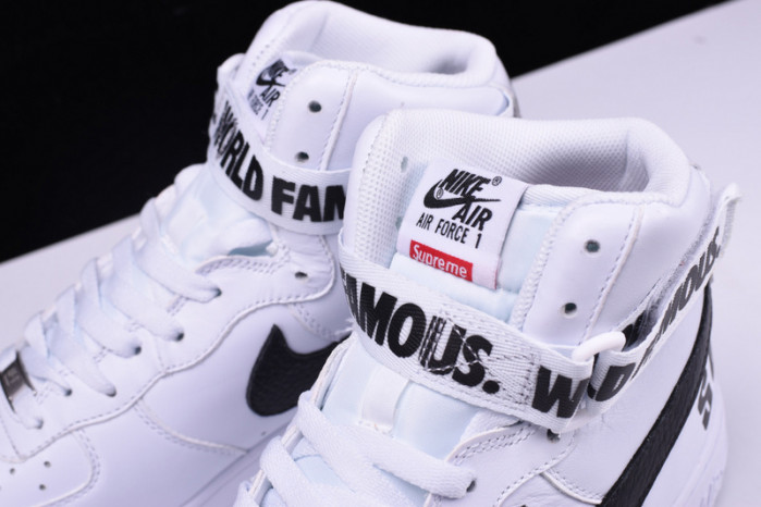 Nike Supreme Air Force 1 One High White World Famous 698696-100