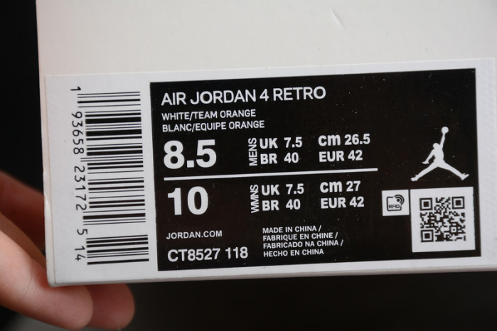 Air Jordan 4 Retro “Pure Money”  Orange Metallic  CT8527-118