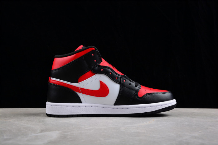 air Jordan 1 Mid White Black Red 554724-079