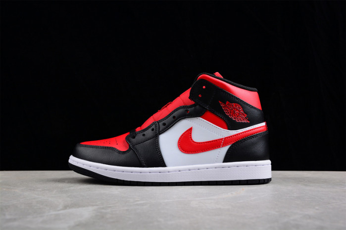 air Jordan 1 Mid White Black Red 554724-079