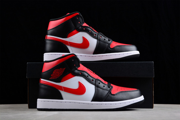 air Jordan 1 Mid White Black Red 554724-079