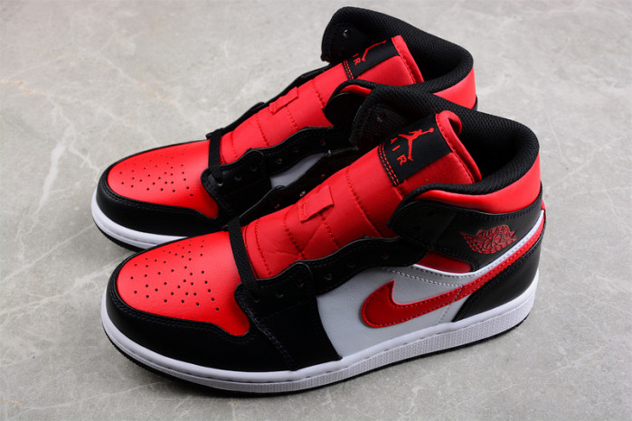air Jordan 1 Mid White Black Red 554724-079