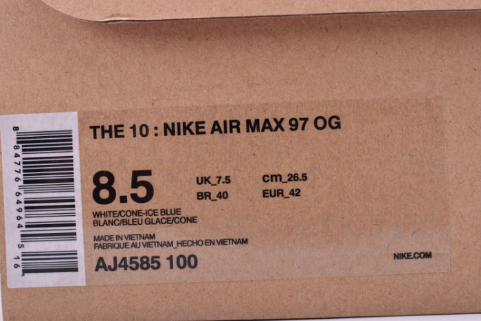 OFW X Air Max 97 The Ten White Cone Ice Blue AJ4585-100