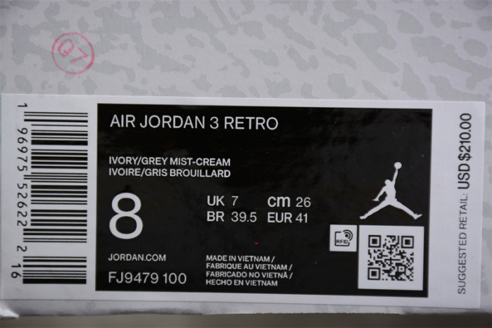 Air Jordan 3 Craft "Ivory" FJ9479-100
