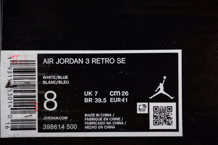 Air Jordan 3 Retro SE White Dark Brown Green Shoes 398614-500
