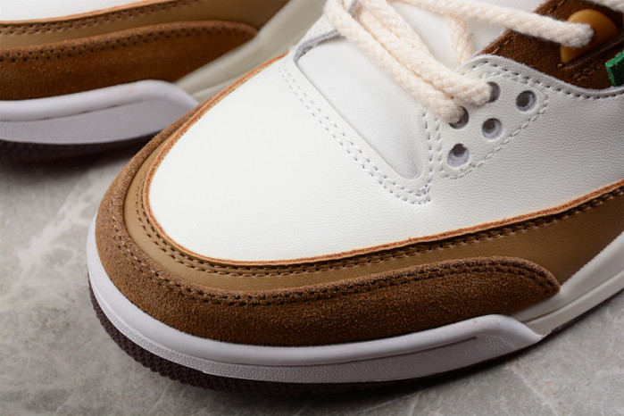 Air Jordan 3 Retro SE White Dark Brown Green Shoes 398614-500