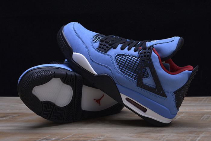 Travis Scott x Air Jordan 4 “Houston Oilers”  University Blue 308497-406