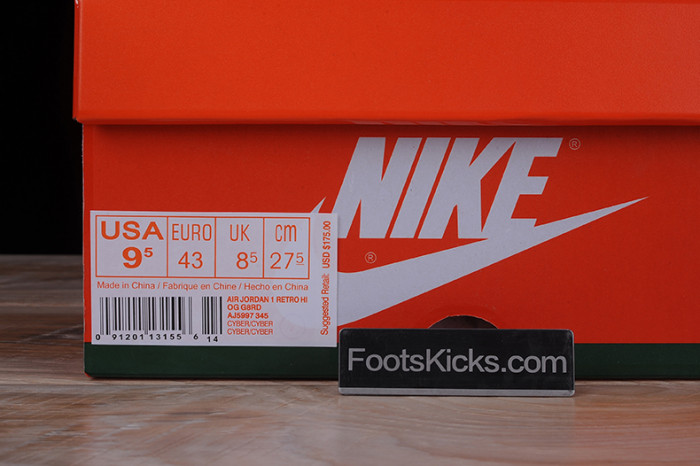 AIR JORDAN 1 RETRO HI “Gatorade”  Cyber mens AJ5997-345