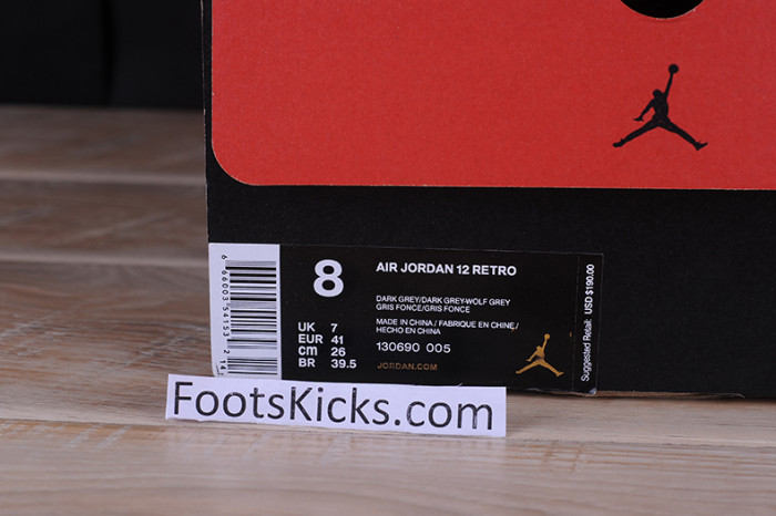 AIR JORDAN 12 RETRO "DARK GREY" 130690-005