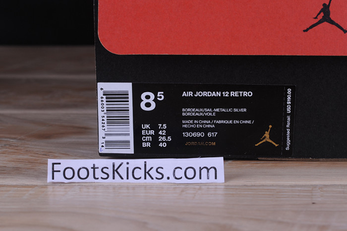 Air Jordan 12 Retro “Bordeaux” 130690-617