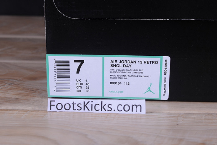 AIR JORDAN 13 RETRO SNGL DAY "LOVE AND RESPECT" black/ white mens 888164-112