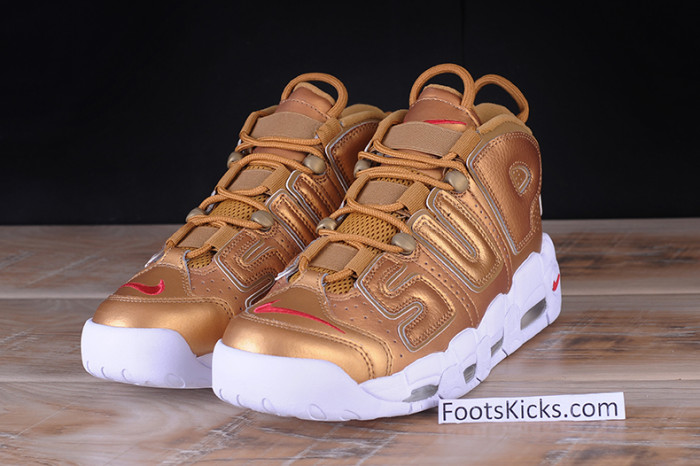 NIKE AIR MORE UPTEMPO "SUPREME" Metallic Gold/White 902290-700